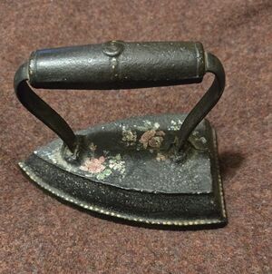 Antique Iron Hand Painted Cast Iron Floral Homestead Heat